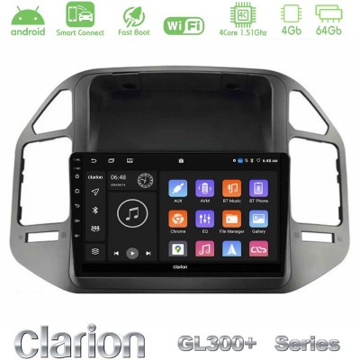 Clarion GL300+ Series 4Core Android ClarionOS 4+64GB Mitsubishi Pajero 2002-2006 Navigation Multimedia Tablet 9
