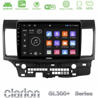 Clarion GL300+ Series 4Core Android ClarionOS 4+64GB  Mitsubishi Lancer 2008 – 2015 Navigation Multimedia Tablet 10