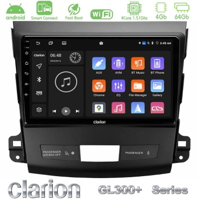Clarion GL300+ Series 4Core Android ClarionOS 4+64GB  Mitsubishi Outlander/Citroen C-Crosser/Peugeot 4007 Navigation Multimedia Tablet 9
