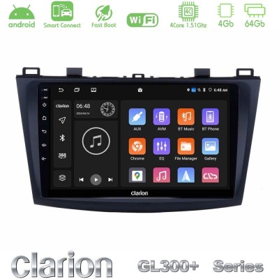 Clarion GL300+ Series 4Core Android ClarionOS 4+64GB  Mazda 3 2009-2014 Navigation Multimedia Tablet 9