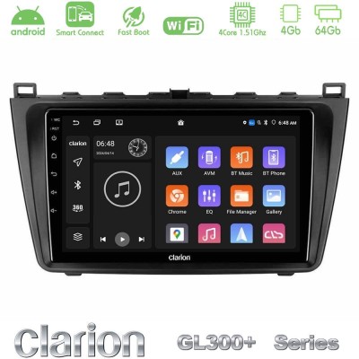 Clarion GL300+ Series 4Core Android ClarionOS 4+64GB  Mazda 6 2008-2012 Navigation Multimedia Tablet 9