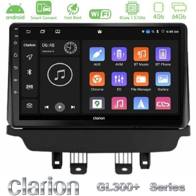 Clarion GL300+ Series 4Core Android ClarionOS 4+64GB  Mazda 2 2014-2021 Navigation Multimedia Tablet 9