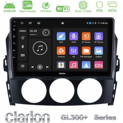 Clarion GL300+ Series 4Core Android ClarionOS 4+64GB  Mazda MX-5 2006-2008 Navigation Multimedia Tablet 9