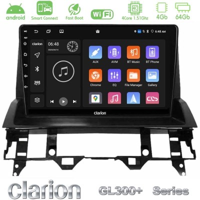 Clarion GL300+ Series 4Core Android ClarionOS 4+64GB  Mazda6 2002-2006 Navigation Multimedia Tablet 9