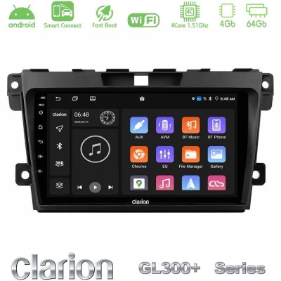 Clarion GL300+ Series 4Core Android ClarionOS 4+64GB  Mazda CX-7 2007-2011 Navigation Multimedia Tablet 9