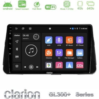 Clarion GL300+ Series 4Core Android ClarionOS 4+64GB  Nissan Micra K14 Navigation Multimedia Tablet 9