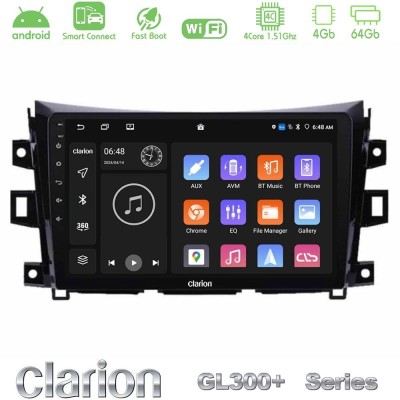 Clarion GL300+ Series 4Core Android ClarionOS 4+64GB  Nissan Navara NP300 Navigation Multimedia Tablet 9