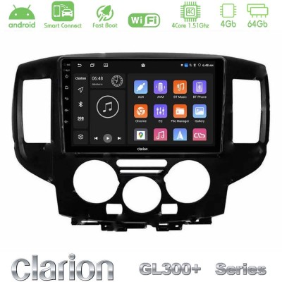 Clarion GL300+ Series 4Core Android ClarionOS 4+64GB  Nissan NV200 Navigation Multimedia Tablet 9