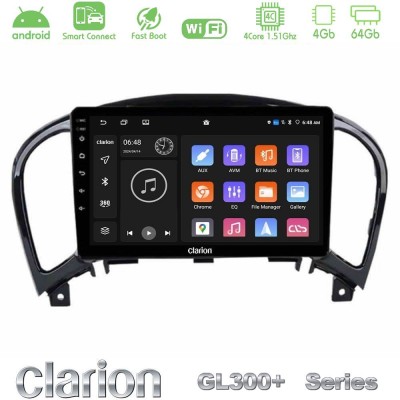 Clarion GL300+ Series 4Core Android ClarionOS 4+64GB  Nissan Juke Navigation Multimedia Tablet 9