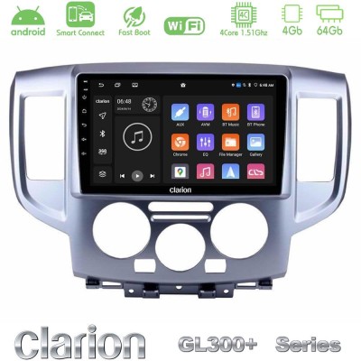 Clarion GL300+ Series 4Core Android ClarionOS 4+64GB  Nissan NV200 Navigation Multimedia Tablet 9