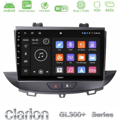 Clarion GL300+ Series 4Core Android ClarionOS 4+64GB Opel Grandland/Crossland X Navigation Multimedia Tablet 9