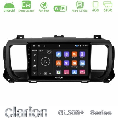 Clarion GL300+ Series 4Core Android ClarionOS 4+64GB  Citroen/Peugeot/Opel/Toyota Navigation Multimedia Tablet 9