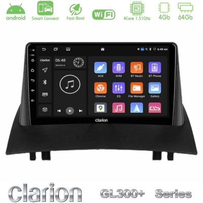 Clarion GL300+ Series 4Core Android ClarionOS 4+64GB  Renault Megane 2 2002-2008 Navigation Multimedia Tablet 9