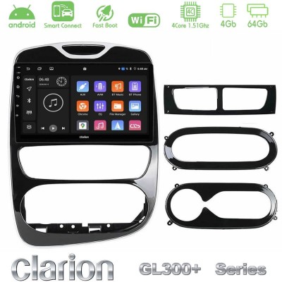 Clarion GL300+ Series 4Core Android ClarionOS 4+64GB Renault Clio 2012-2019 Navigation Multimedia Tablet 9