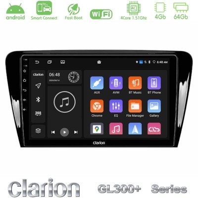 Clarion GL300+ Series 4Core Android ClarionOS 4+64GB  Skoda Octavia 7 Navigation Multimedia Tablet 10