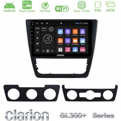 Clarion GL300+ Series 4Core Android ClarionOS 4+64GB  Skoda Yeti 2009-> Navigation Multimedia Tablet 10