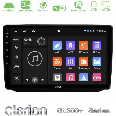 Clarion GL300+ Series 4Core Android ClarionOS 4+64GB  Skoda Fabia 2007-2014 Navigation Multimedia Tablet 10