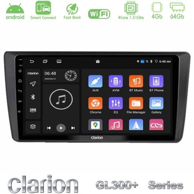Clarion GL300+ Series 4Core Android ClarionOS 4+64GB  Skoda Octavia 2004-2012 Navigation Multimedia Tablet 9