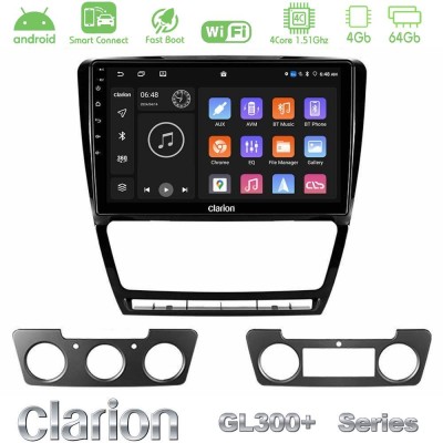 Clarion GL300+ Series 4Core Android ClarionOS 4+64GB  Skoda Octavia 5 Navigation Multimedia Tablet 10