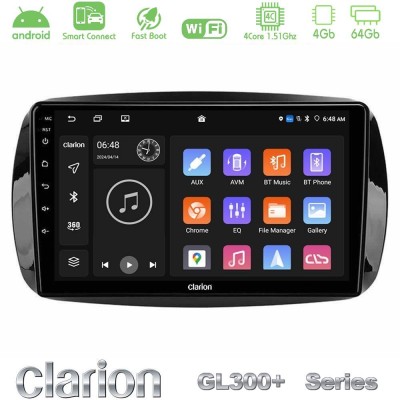 Clarion GL300+ Series 4Core Android ClarionOS 4+64GB  Smart 453 Navigation Multimedia Tablet 9