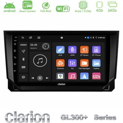 Clarion GL300+ Series 4Core Android ClarionOS 4+64GB  Seat Arona/Ibiza Navigation Multimedia Tablet 9