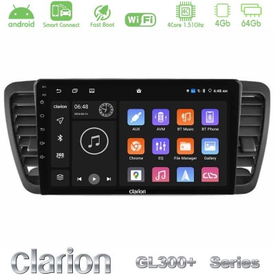 Clarion GL300+ Series 4Core Android ClarionOS 4+64GB  Subaru Legacy/Outback 2002-2008 Navigation Multimedia Tablet 9