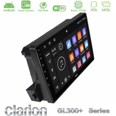 Clarion GL300+ Series 4Core Android ClarionOS 4+64GB Ssangyong Actyon/Kyron 2005-2014 Navigation Multimedia Tablet 9