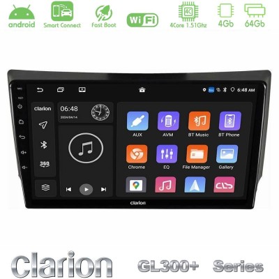 Clarion GL300+ Series 4Core Android ClarionOS 4+64GB Ssangyong Rexton 2002-2006 Navigation Multimedia Tablet 9