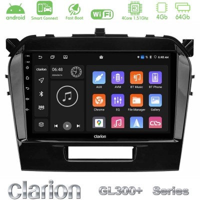 Clarion GL300+ Series 4Core Android ClarionOS 4+64GB  Suzuki Vitara 2015-2021 Navigation Multimedia Tablet 9