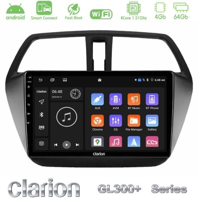 Clarion GL300+ Series 4Core Android ClarionOS 4+64GB  Suzuki SX4 S-Cross Navigation Multimedia Tablet 9