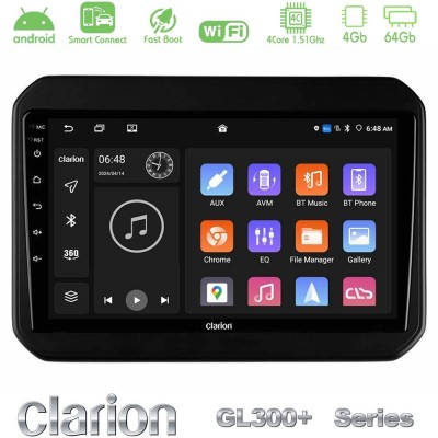 Clarion GL300+ Series 4Core Android ClarionOS 4+64GB  Suzuki Ignis Navigation Multimedia Tablet 9
