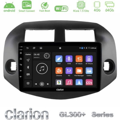 Clarion GL300+ Series 4Core Android ClarionOS 4+64GB  Toyota Rav4 2006-2012 Navigation Multimedia Tablet 10