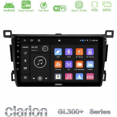 Clarion GL300+ Series 4Core Android ClarionOS 4+64GB  Toyota RAV4 2013-2018 Navigation Multimedia Tablet 9