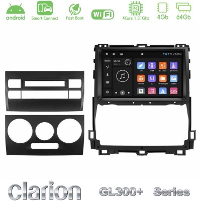 Clarion GL300+ Series 4Core Android ClarionOS 4+64GB  Toyota Land Cruiser J120 2002-2009 Navigation Multimedia Tablet 9