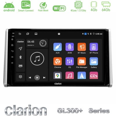 Clarion GL300+ Series 4Core Android ClarionOS 4+64GB  Toyota RAV4 2019-2023 Navigation Multimedia Tablet 10
