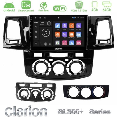 Clarion GL300+ Series 4Core Android ClarionOS 4+64GB  Toyota Hilux 2007-2016 Navigation Multimedia Tablet 9