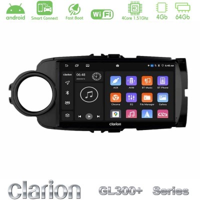 Clarion GL300+ Series 4Core Android ClarionOS 4+64GB  Toyota Yaris Navigation Multimedia Tablet 9