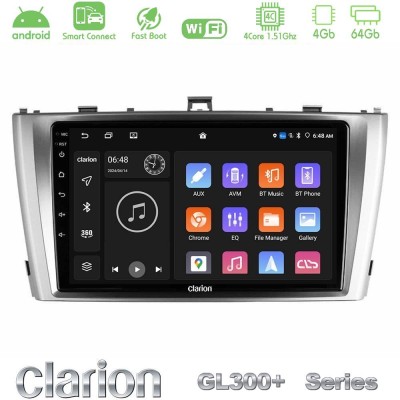 Clarion GL300+ Series 4Core Android ClarionOS 4+64GB  Toyota Avensis T27 Navigation Multimedia Tablet 9