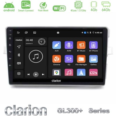 Clarion GL300+ Series 4Core Android ClarionOS 4+64GB Toyota Verso 2009-2018 Navigation Multimedia Tablet 9