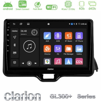 Clarion GL300+ Series 4Core Android ClarionOS 4+64GB  Toyota Yaris 2020-> Navigation Multimedia Tablet 10