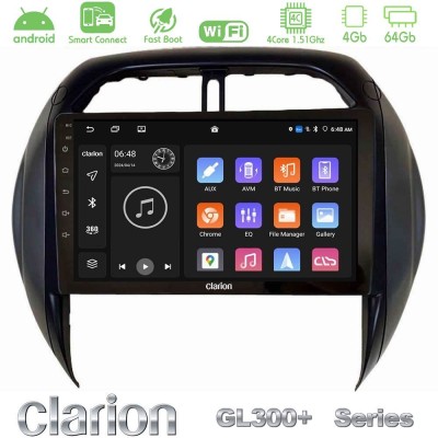 Clarion GL300+ Series 4Core Android ClarionOS 4+64GB  Toyota RAV4 2001-2005 (Auto A/C) Navigation Multimedia Tablet 9