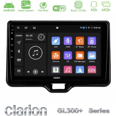 Clarion GL300+ Series 4Core Android ClarionOS 4+64GB Toyota Yaris Cross RHD 2020-> (Low Version) Navigation Multimedia Tablet 9