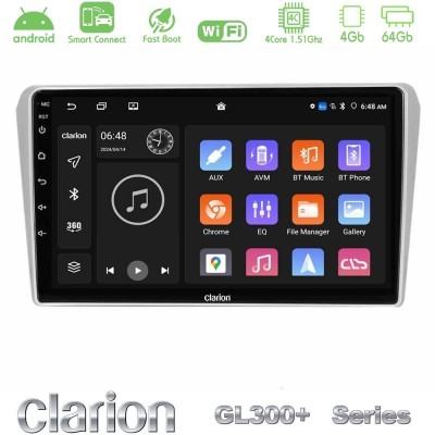 Clarion GL300+ Series 4Core Android ClarionOS 4+64GB  Toyota Avensis T25 02/2003–2008 Navigation Multimedia Tablet 9