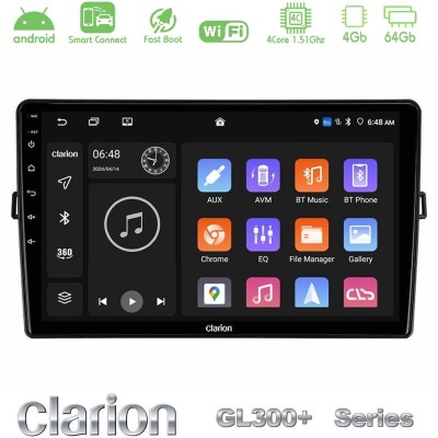 Clarion GL300+ Series 4Core Android ClarionOS 4+64GB  Toyota Auris Navigation Multimedia Tablet 10