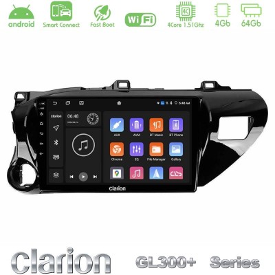 Clarion GL300+ Series 4Core Android ClarionOS 4+64GB  Toyota Hilux 2017-2021 Navigation Multimedia Tablet 10