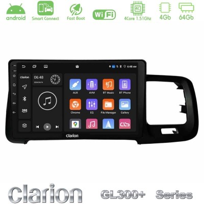 Clarion GL300+ Series 4Core Android ClarionOS 4+64GB  Volvo S60 2010-2018 Navigation Multimedia Tablet 9