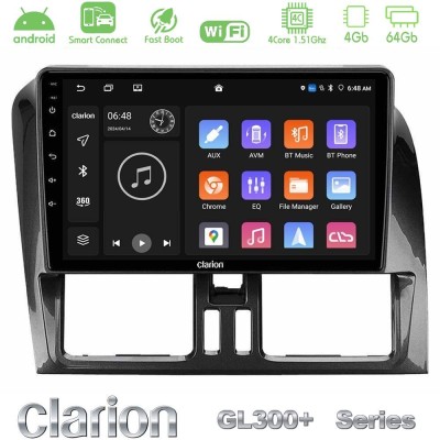 Clarion GL300+ Series 4Core Android ClarionOS 4+64GB  Volvo XC60 2009-2012 Navigation Multimedia Tablet 9