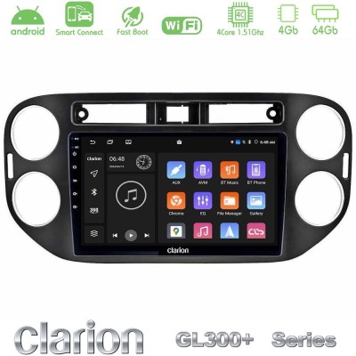 Clarion GL300+ Series 4Core Android ClarionOS 4+64GB  VW Tiguan Navigation Multimedia Tablet 9