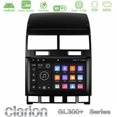 Clarion GL300+ Series 4Core Android ClarionOS 4+64GB  VW Touareg 2002 – 2010 Navigation Multimedia Tablet 9
