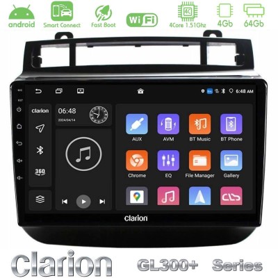 Clarion GL300+ Series 4Core Android ClarionOS 4+64GB VW Touareg 2011-2018 Navigation Multimedia Tablet 9